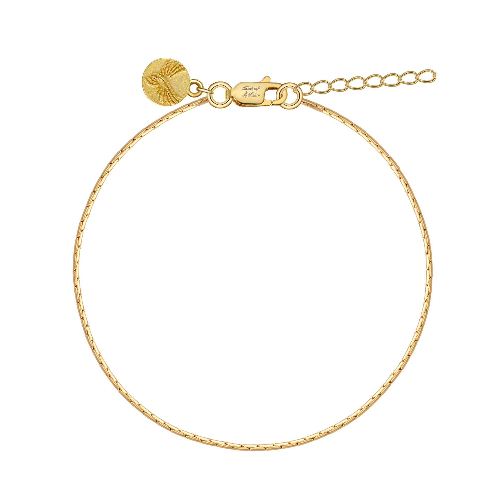 Gold Sterling Silver Bamboo Bracelet