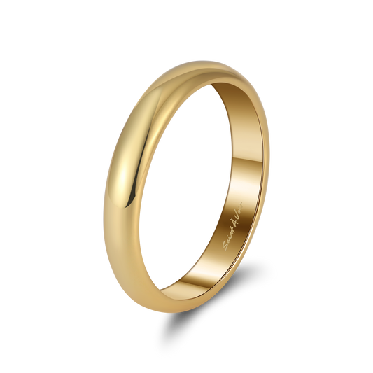 Gold Sterling Silver Ring 4mm Width