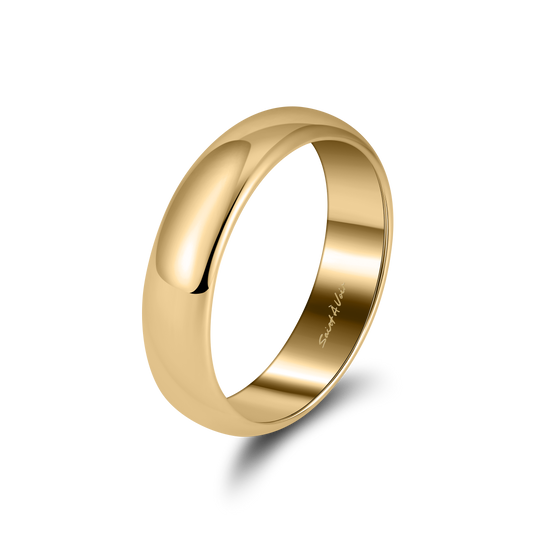 Gold Sterling Silver Ring 6mm Width