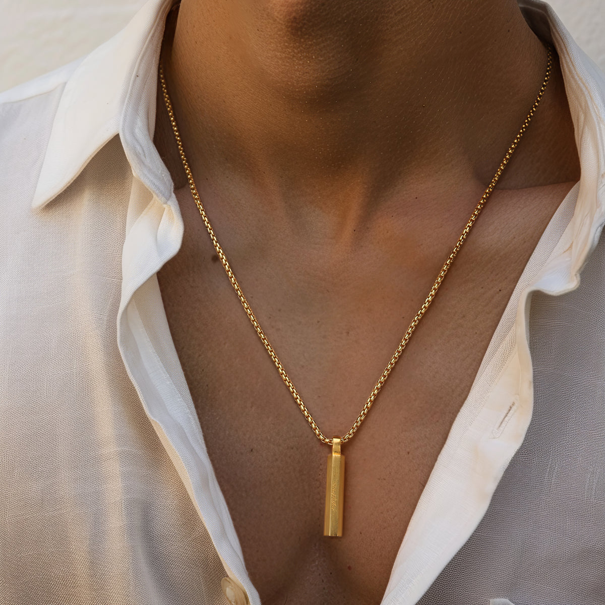 Octagon Pendant Necklace | Gold