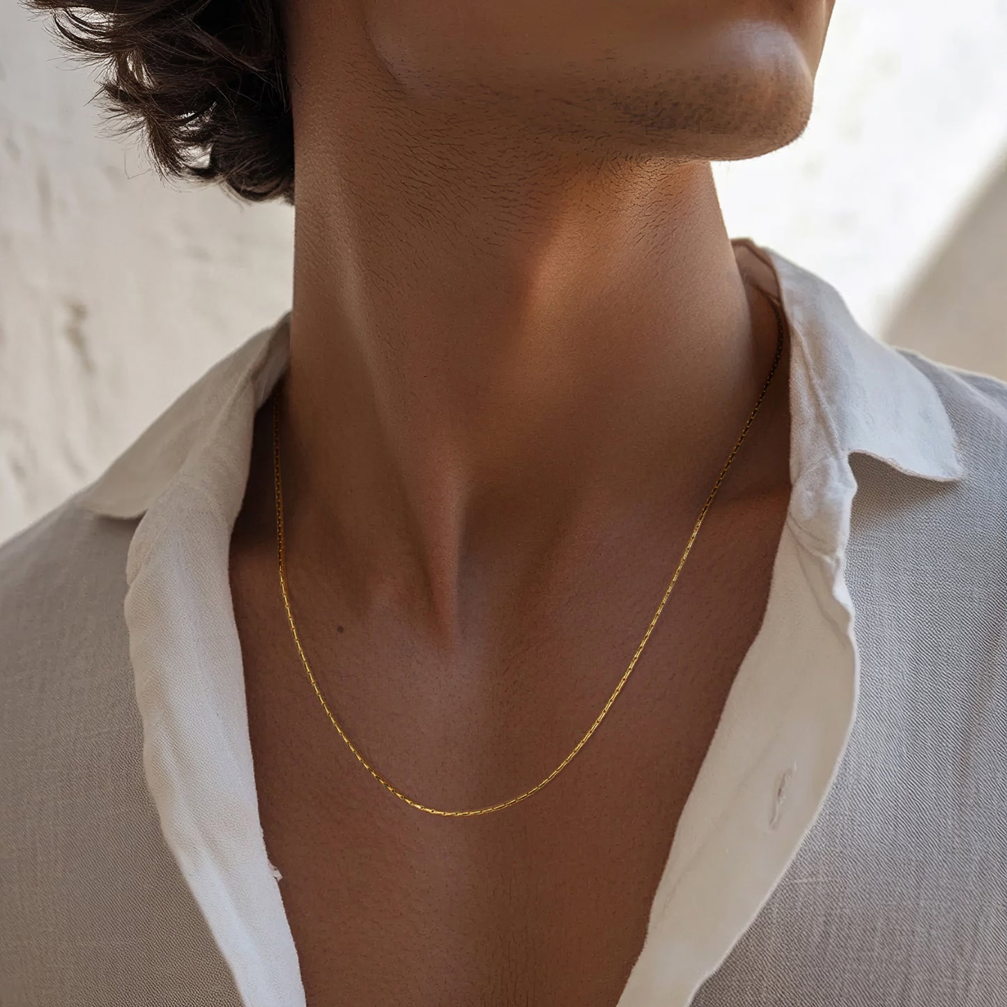 Mens Gold Sterling Silver Chain Necklace