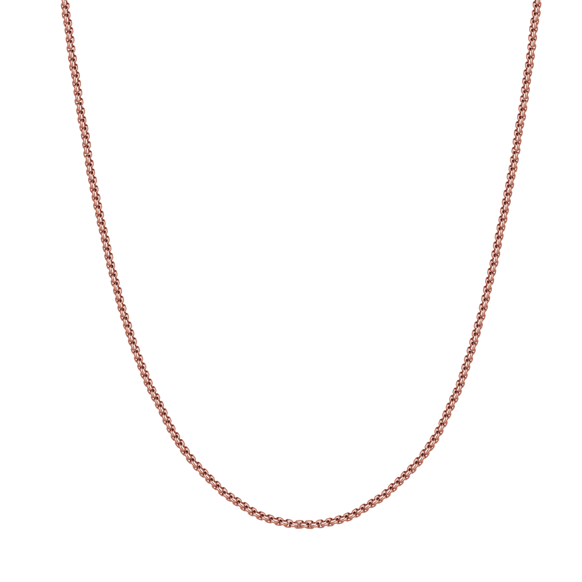 Rose Gold Sterling Silver Box Chain Necklace